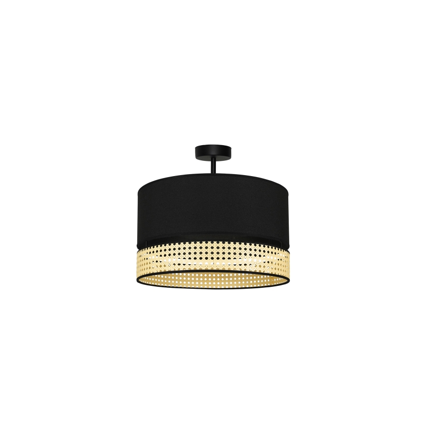 Duolla - Nadgradni luster DOUBLE RATTAN 1xE27/15W/230V pr. 40 cm crno/bež