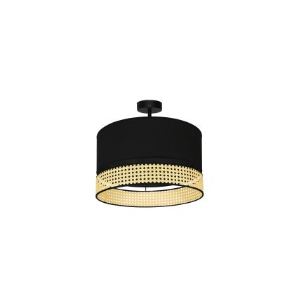 Duolla - Nadgradni luster DOUBLE RATTAN 1xE27/15W/230V pr. 40 cm crno/bež