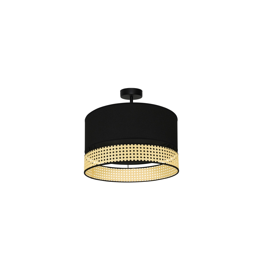 Duolla - Nadgradni luster DOUBLE RATTAN 1xE27/15W/230V pr. 40 cm crno/bež