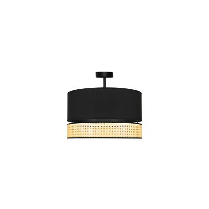 Duolla - Nadgradni luster DOUBLE RATTAN 1xE27/15W/230V pr. 40 cm crno/bež