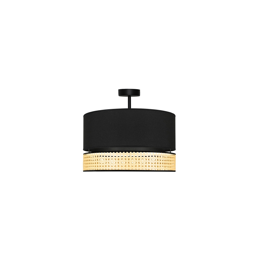 Duolla - Nadgradni luster DOUBLE RATTAN 1xE27/15W/230V pr. 40 cm crno/bež