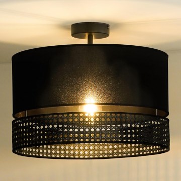 Duolla - Nadgradni luster DOUBLE RATTAN 1xE27/15W/230V pr. 40 cm crno