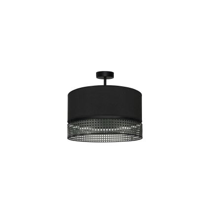 Duolla - Nadgradni luster DOUBLE RATTAN 1xE27/15W/230V pr. 40 cm crno