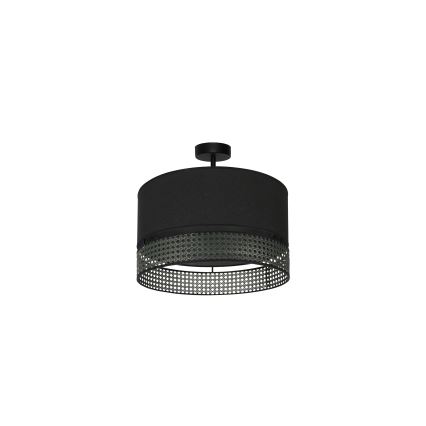 Duolla - Nadgradni luster DOUBLE RATTAN 1xE27/15W/230V pr. 40 cm crno