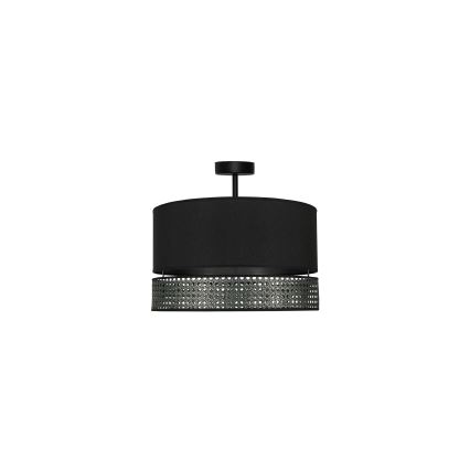 Duolla - Nadgradni luster DOUBLE RATTAN 1xE27/15W/230V pr. 40 cm crno