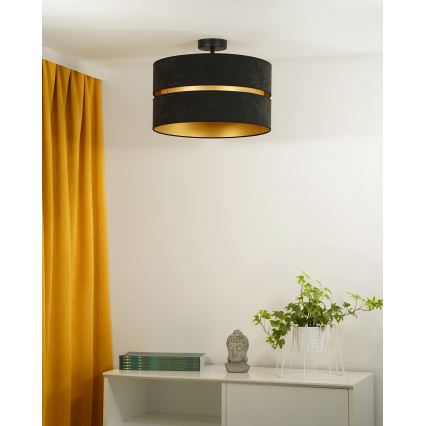 Duolla - Nadgradni luster DUO 1xE27/15W/230V pr. 40 cm crno/zlatna