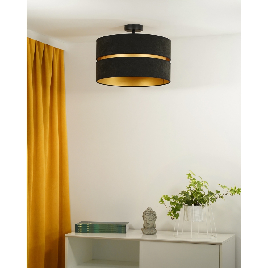 Duolla - Nadgradni luster DUO 1xE27/15W/230V pr. 40 cm crno/zlatna