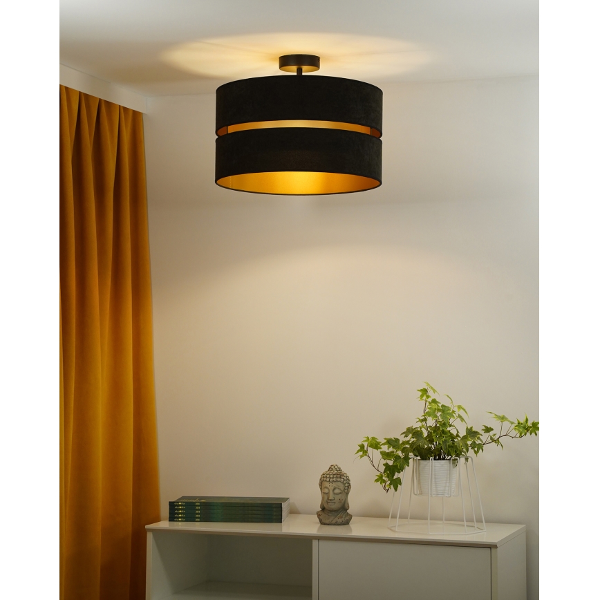 Duolla - Nadgradni luster DUO 1xE27/15W/230V pr. 40 cm crno/zlatna