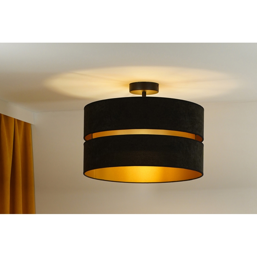 Duolla - Nadgradni luster DUO 1xE27/15W/230V pr. 40 cm crno/zlatna