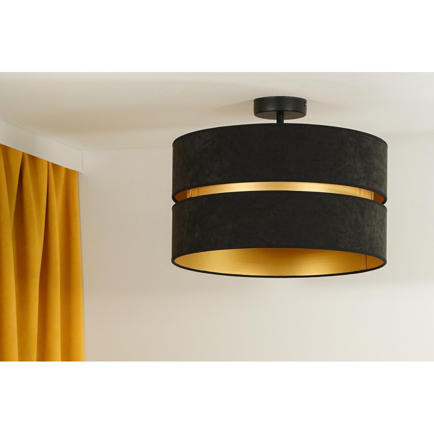Duolla - Nadgradni luster DUO 1xE27/15W/230V pr. 40 cm crno/zlatna
