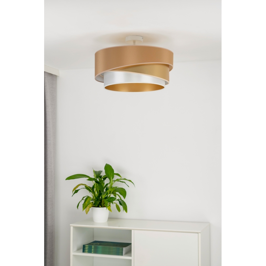 Duolla - Nadgradni luster KOBO 1xE27/15W/230V pr. 45 cm bakrena/zlatna/bela