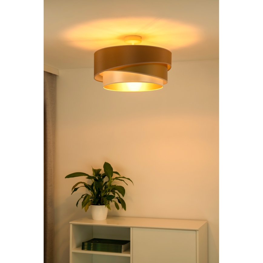 Duolla - Nadgradni luster KOBO 1xE27/15W/230V pr. 45 cm bakrena/zlatna/bela