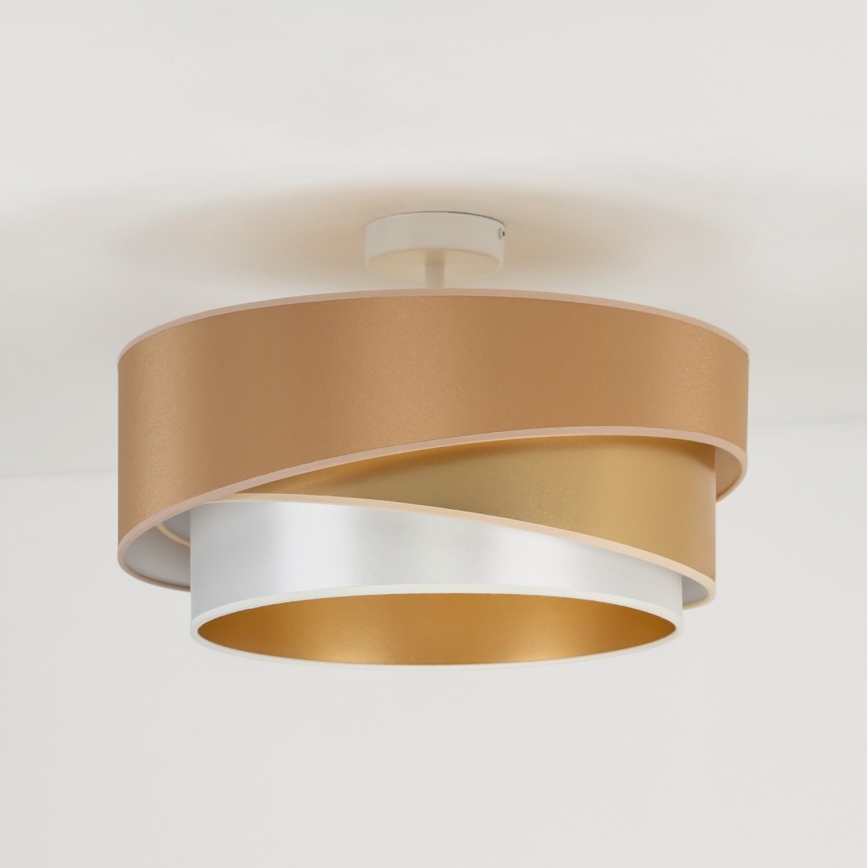 Duolla - Nadgradni luster KOBO 1xE27/15W/230V pr. 45 cm bakrena/zlatna/bela