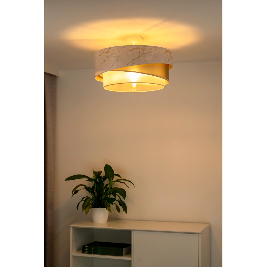 Duolla - Nadgradni luster KOBO 1xE27/15W/230V pr. 45 cm bela/zlatna