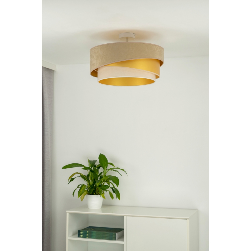 Duolla - Nadgradni luster KOBO 1xE27/15W/230V pr. 45 cm bež/zlatna/kremasta