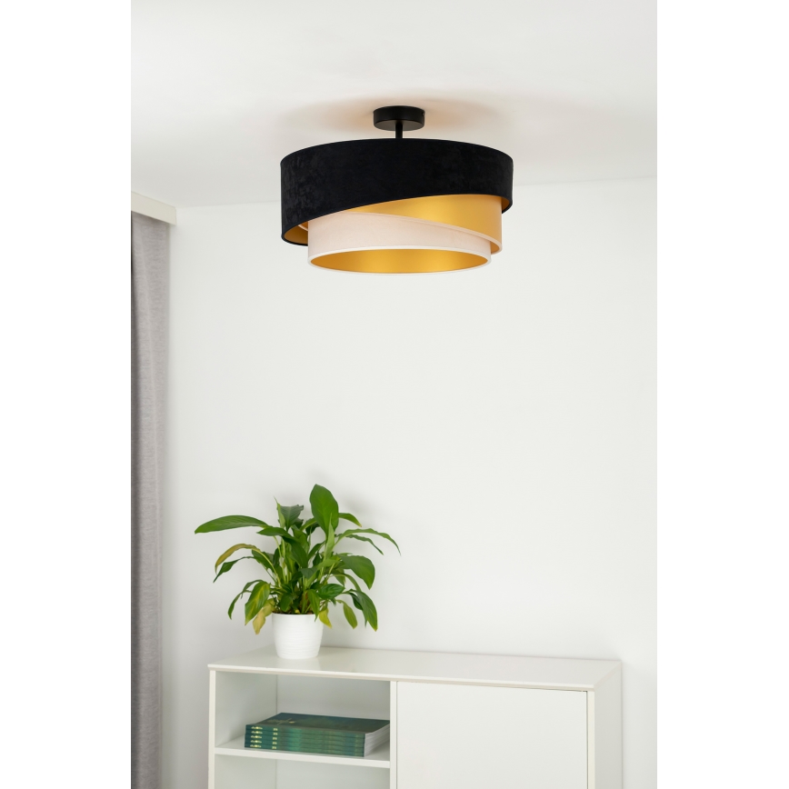 Duolla - Nadgradni luster KOBO 1xE27/15W/230V pr. 45 cm crno/zlatna/kremasta