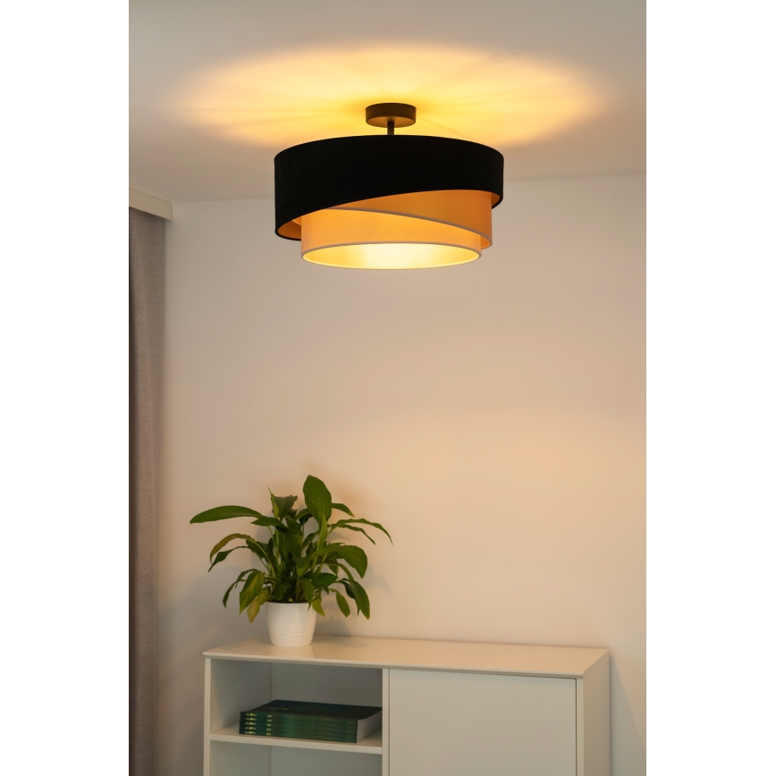 Duolla - Nadgradni luster KOBO 1xE27/15W/230V pr. 45 cm crno/zlatna/kremasta