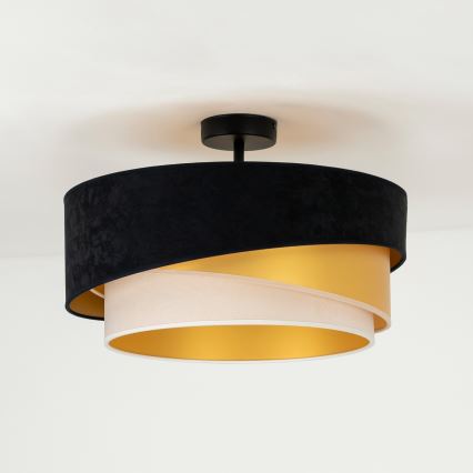 Duolla - Nadgradni luster KOBO 1xE27/15W/230V pr. 45 cm crno/zlatna/kremasta