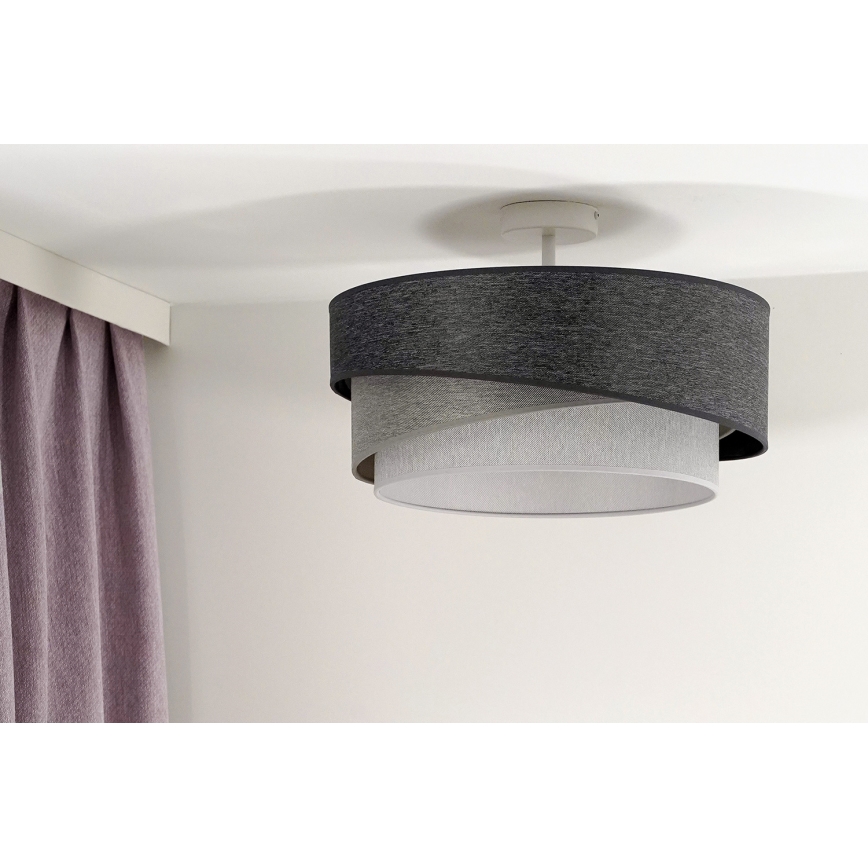 Duolla - Nadgradni luster KOBO 1xE27/15W/230V pr. 45 cm sivo/bela