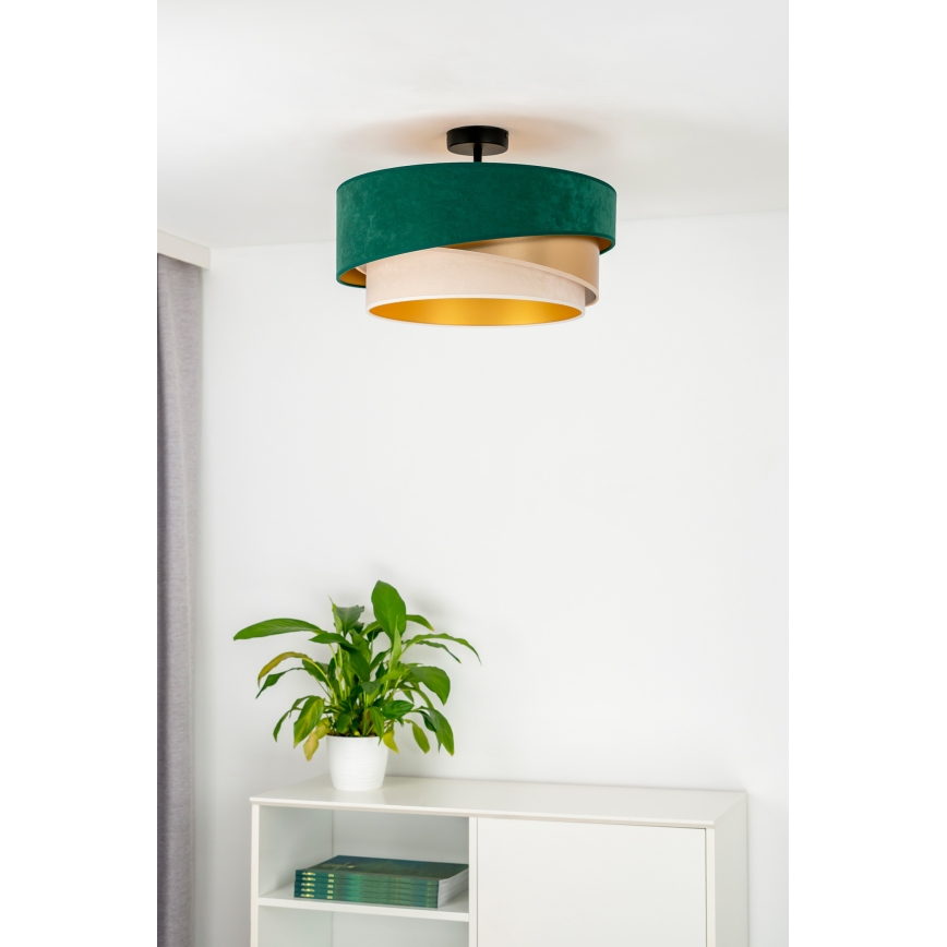 Duolla - Nadgradni luster KOBO 1xE27/15W/230V pr. 45 cm zelena/zlatna/kremasta