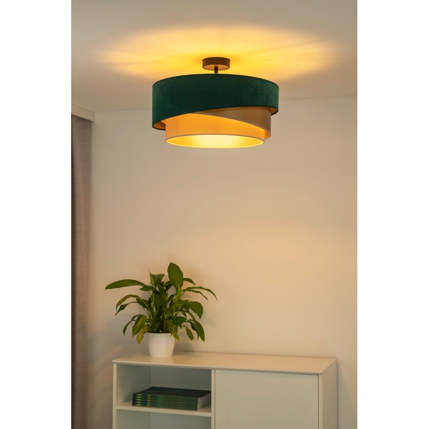 Duolla - Nadgradni luster KOBO 1xE27/15W/230V pr. 45 cm zelena/zlatna/kremasta