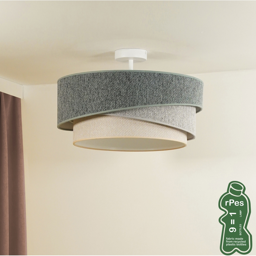 Duolla - Nadgradni luster KOBO ECO RECYCLING 1xE27/15W/230V pr. 45 cm zelena/sivo/kremasta