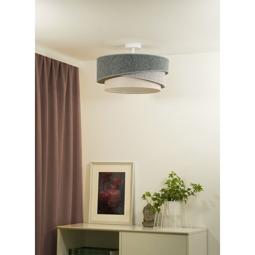 Duolla - Nadgradni luster KOBO ECO RECYCLING 1xE27/15W/230V pr. 45 cm zelena/sivo/kremasta
