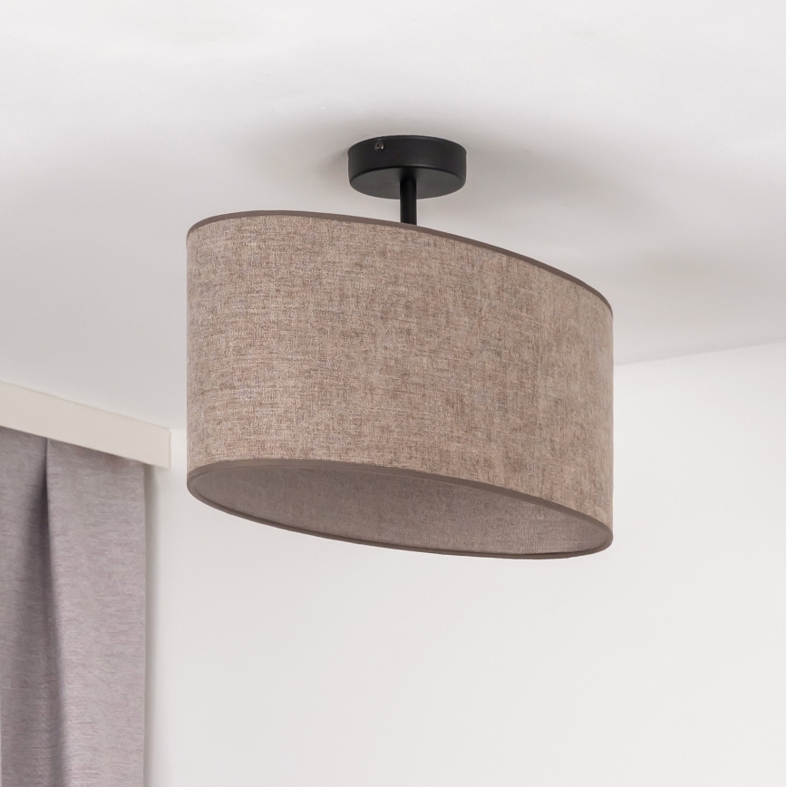 Duolla - Nadgradni luster OVAL 1xE27/15W/230V braon