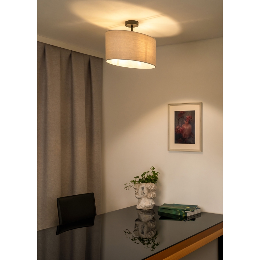 Duolla - Nadgradni luster OVAL 1xE27/15W/230V sivo