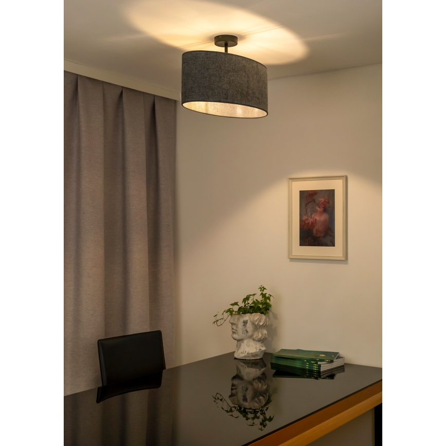 Duolla - Nadgradni luster OVAL 1xE27/15W/230V sivo