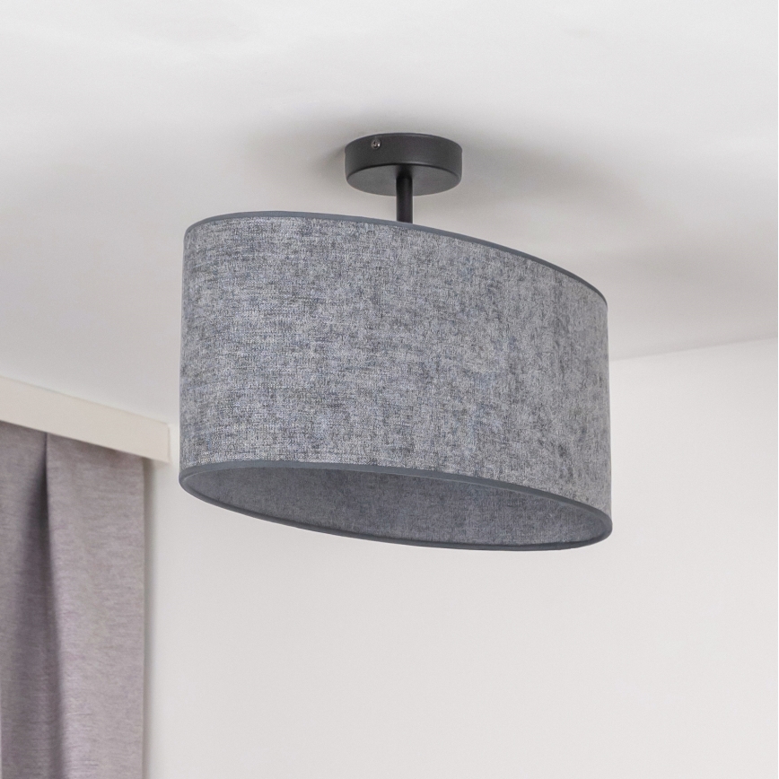 Duolla - Nadgradni luster OVAL 1xE27/15W/230V sivo