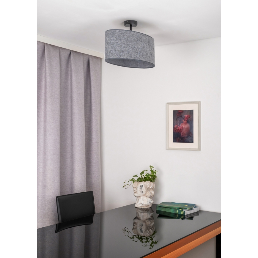 Duolla - Nadgradni luster OVAL 1xE27/15W/230V sivo