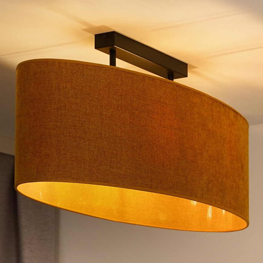 Duolla - Nadgradni luster OVAL 2xE27/15W/230V braon