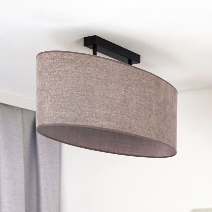 Duolla - Nadgradni luster OVAL 2xE27/15W/230V braon
