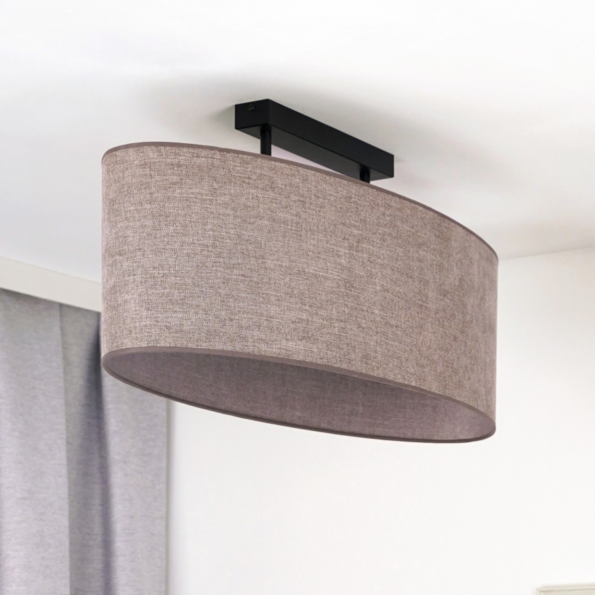 Duolla - Nadgradni luster OVAL 2xE27/15W/230V braon