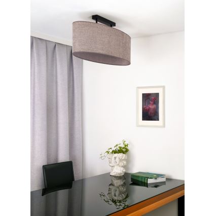 Duolla - Nadgradni luster OVAL 2xE27/15W/230V braon