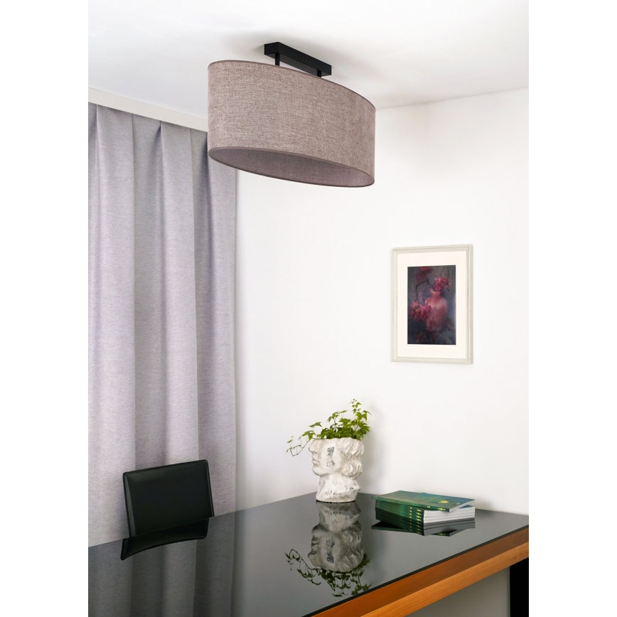 Duolla - Nadgradni luster OVAL 2xE27/15W/230V braon