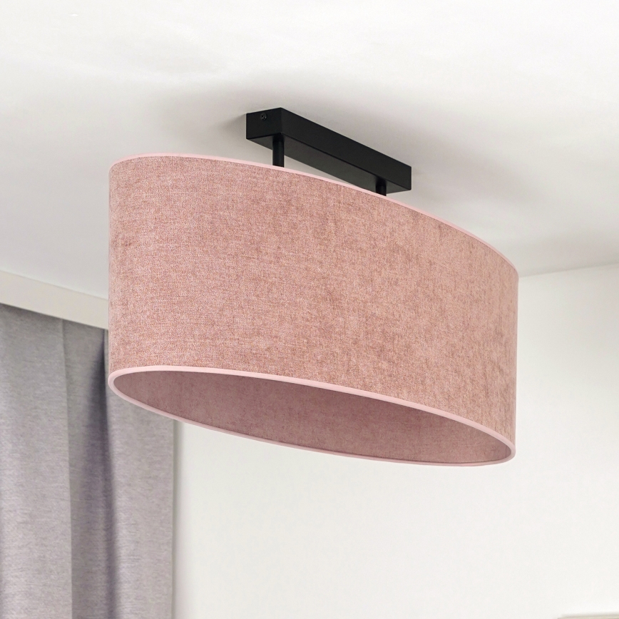 Duolla - Nadgradni luster OVAL 2xE27/15W/230V roze