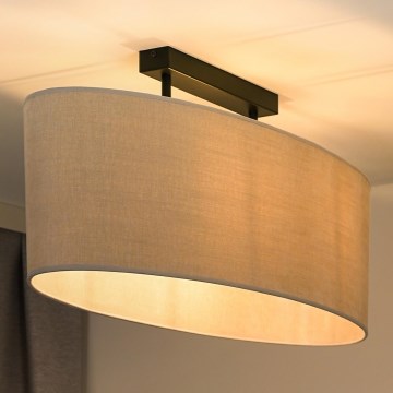 Duolla - Nadgradni luster OVAL 2xE27/15W/230V sivo