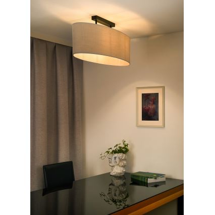 Duolla - Nadgradni luster OVAL 2xE27/15W/230V sivo