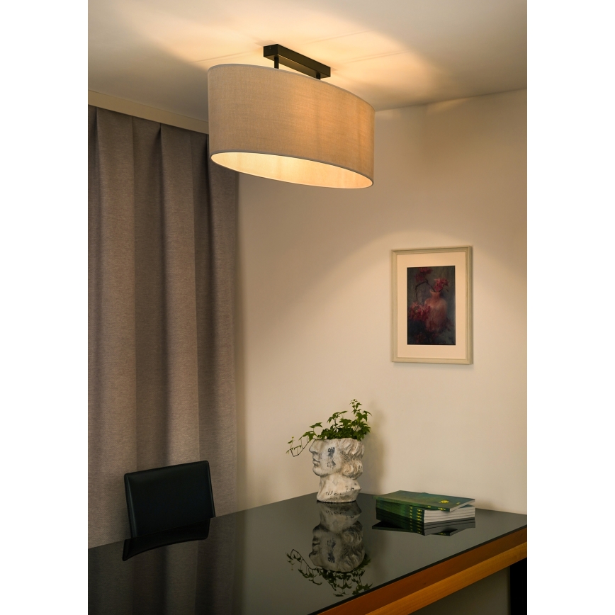 Duolla - Nadgradni luster OVAL 2xE27/15W/230V sivo