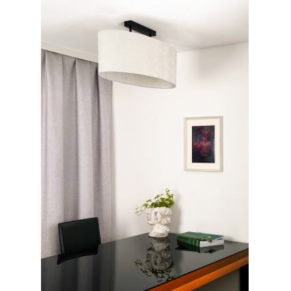 Duolla - Nadgradni luster OVAL 2xE27/15W/230V sivo