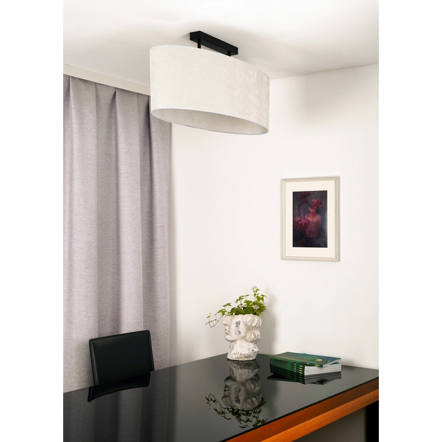 Duolla - Nadgradni luster OVAL 2xE27/15W/230V sivo