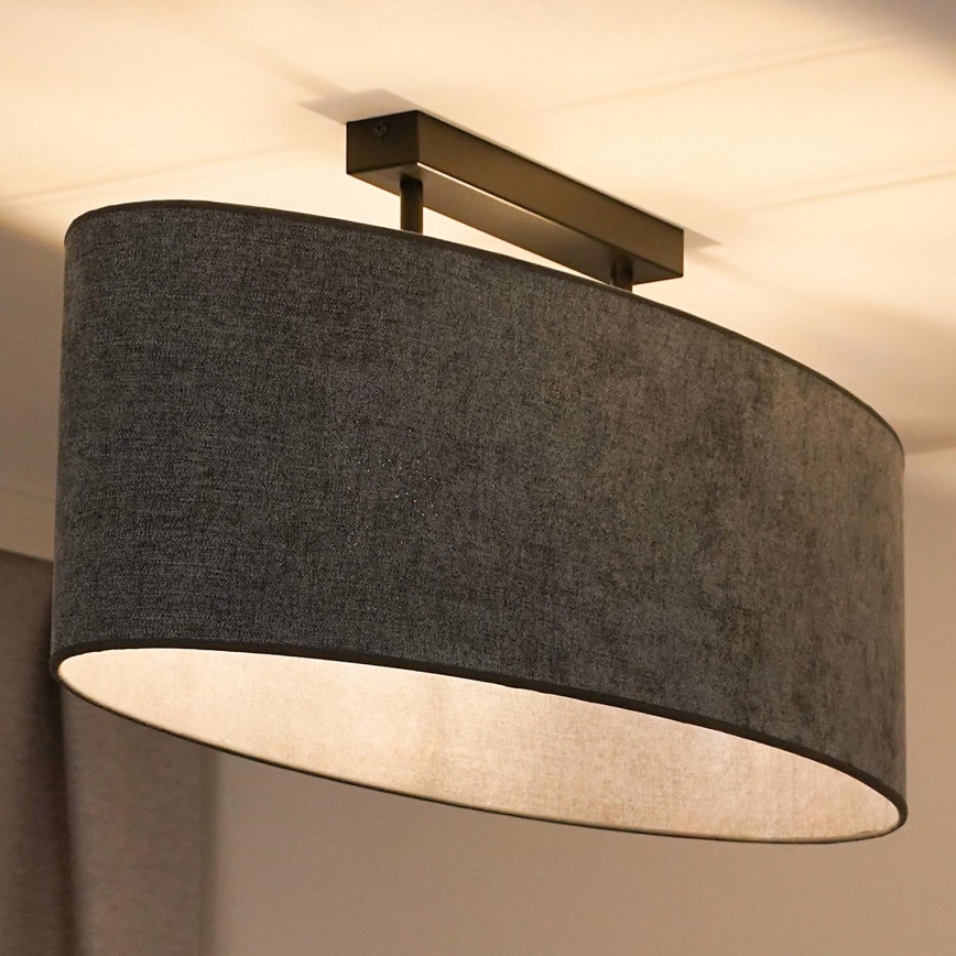 Duolla - Nadgradni luster OVAL 2xE27/15W/230V sivo