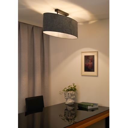 Duolla - Nadgradni luster OVAL 2xE27/15W/230V sivo