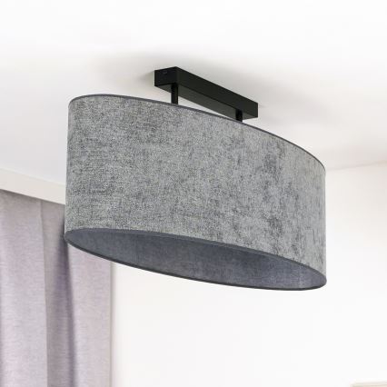 Duolla - Nadgradni luster OVAL 2xE27/15W/230V sivo