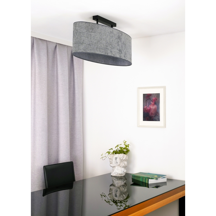 Duolla - Nadgradni luster OVAL 2xE27/15W/230V sivo