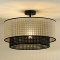Duolla - Nadgradni luster RATTAN YUTE 1xE27/15W/230V pr. 45 cm kremasta/crno