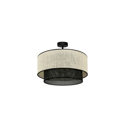 Duolla - Nadgradni luster RATTAN YUTE 1xE27/15W/230V pr. 45 cm kremasta/crno