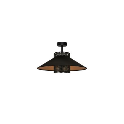 Duolla - Nadgradni luster RIO RATTAN 1xE27/15W/230V pr. 45 cm crno/zlatna